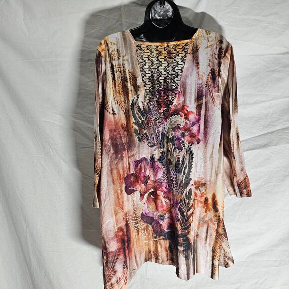 Vintage y2k whimsigoth cottage core 3/4 sleeve blouse - Picture 2 of 4